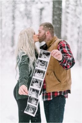 Snowy Baby Announcement